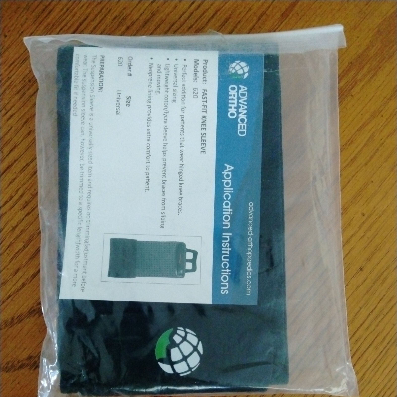 Advanced Ortho Fast-Fit Sleeve Knee Brace L2397 Universal Black 620