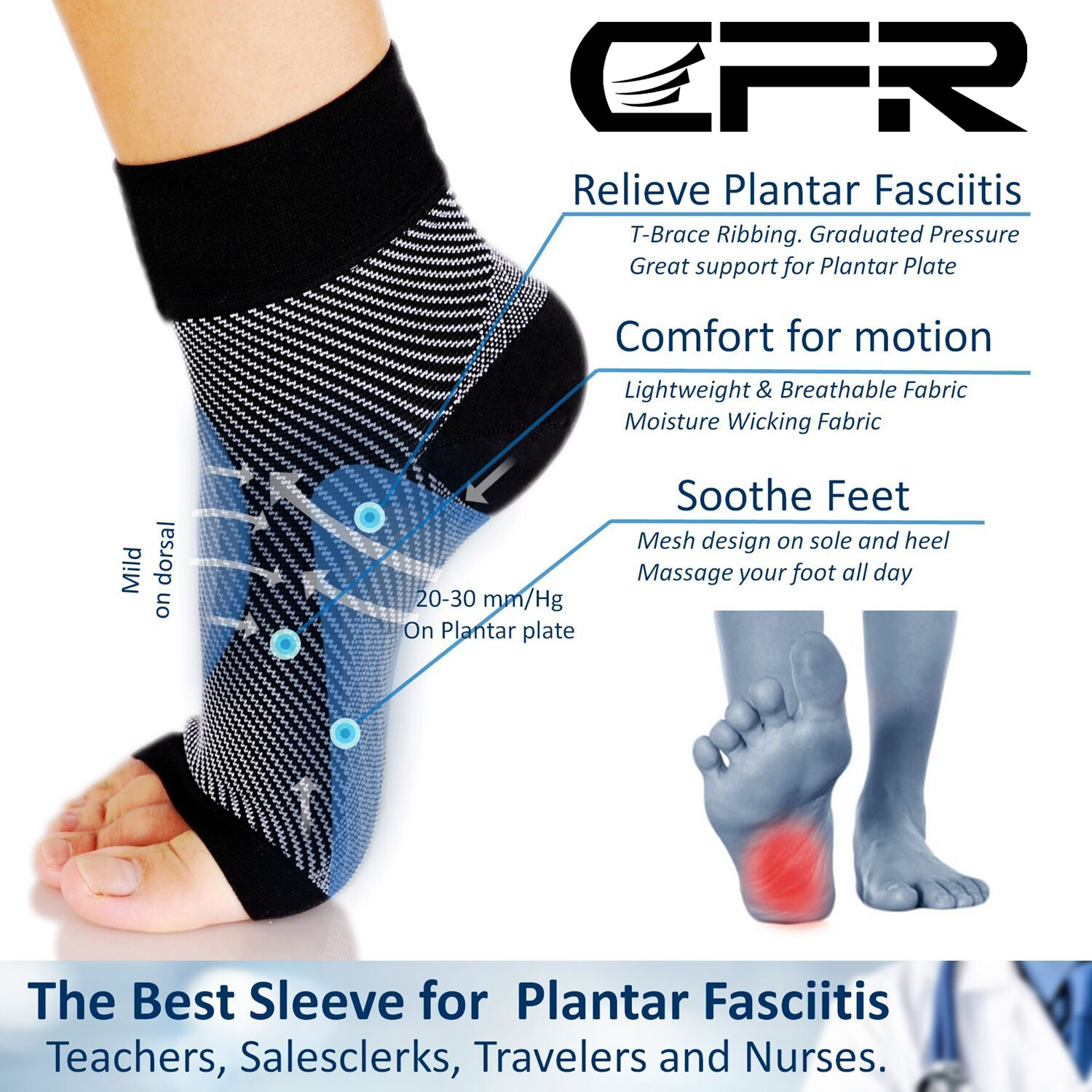 Foot Brace Compression Socks Angel Ankle Sport Support Sleeve Blood Circulation