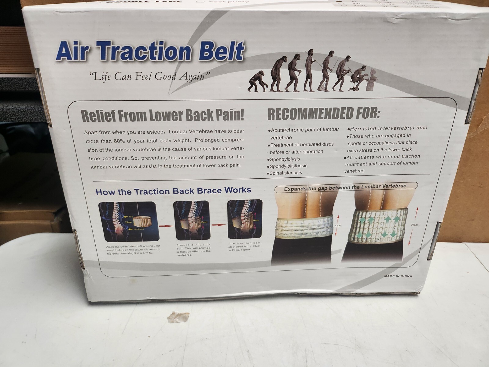 Spinal Air Decompression Belt Brace Disc Traction System XL 40-46