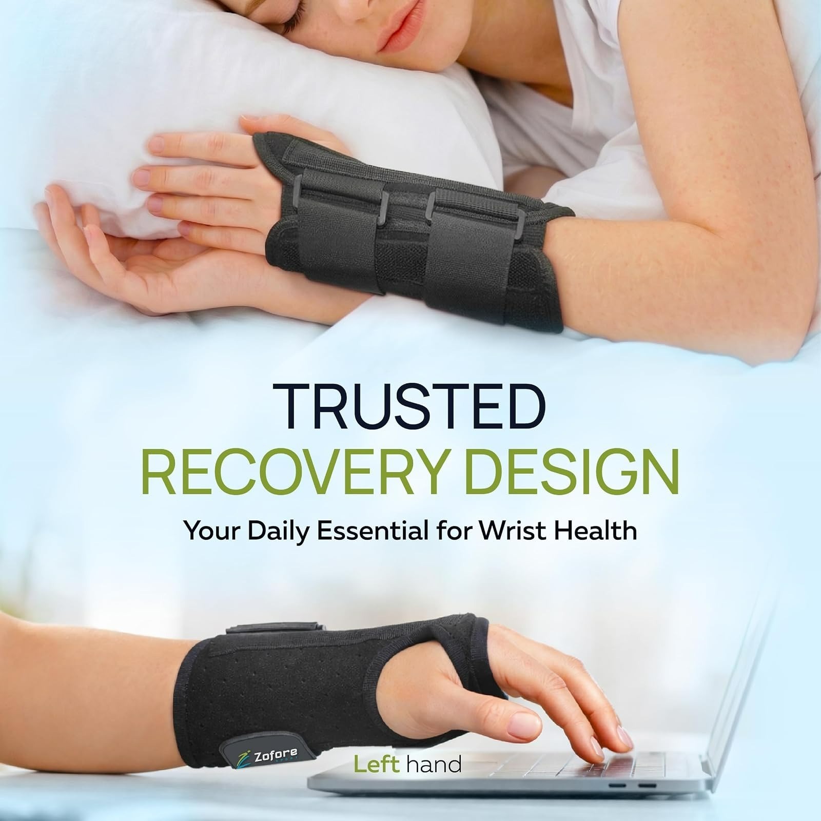 Wrist Brace Carpal Tunnel Splint Left S/M Metal Support ZOFORE SPORT