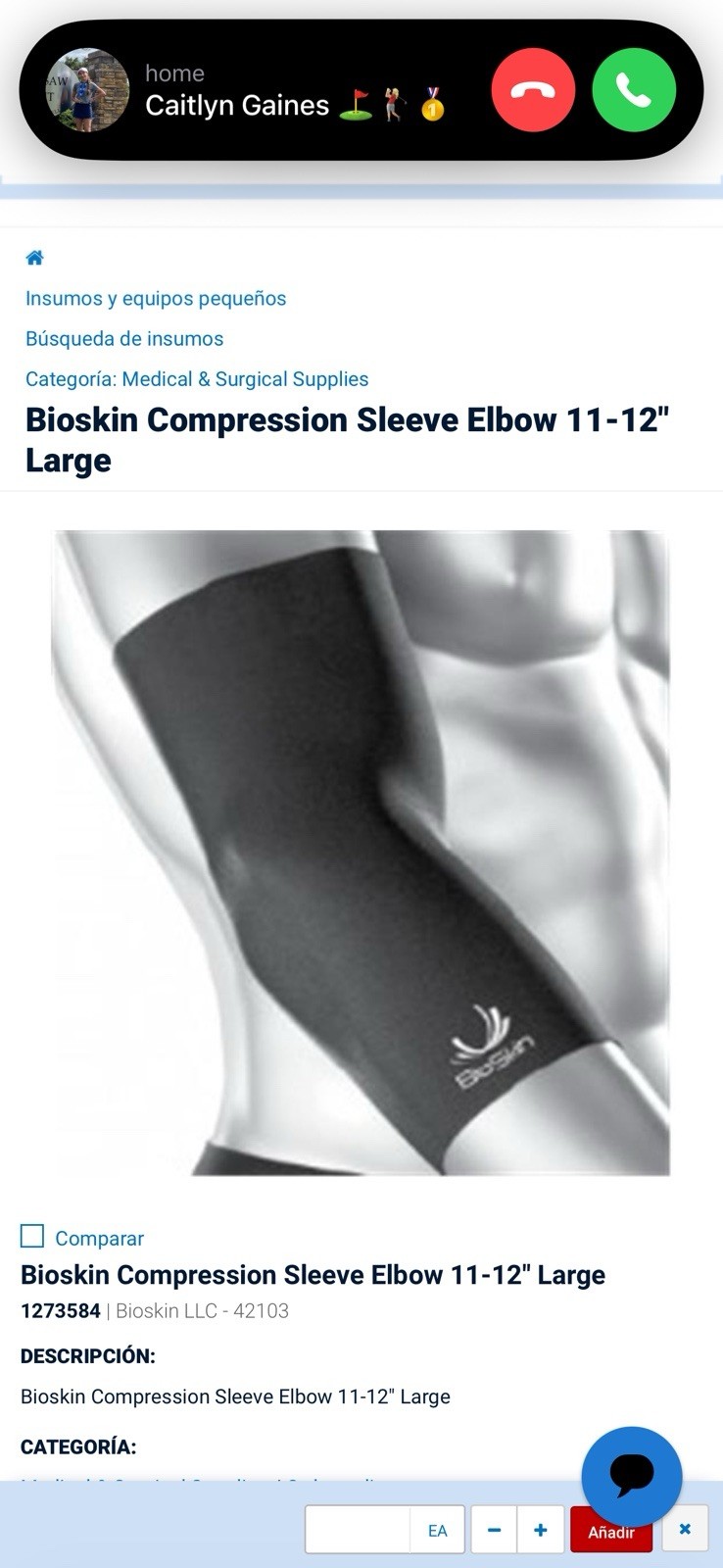Bioskin Standard Elbow Skin Compression 42103 Large