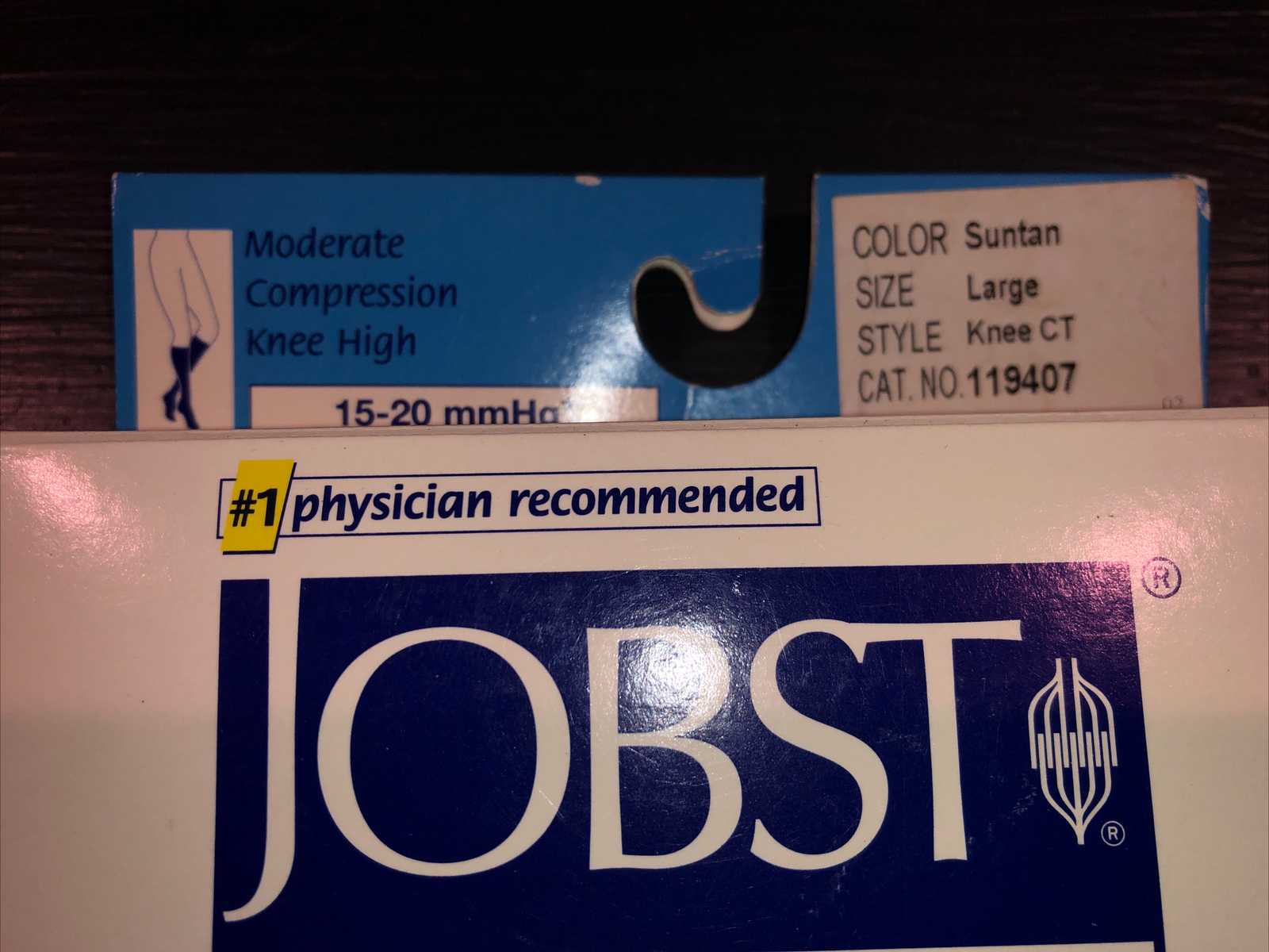 Jobst LegWear UltraSheer Knee High CT 15-20mmHg Suntan Large