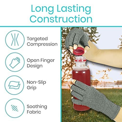 Compression Arthritis Gloves for Men & Women – Pain Relief, Open Finger Design,