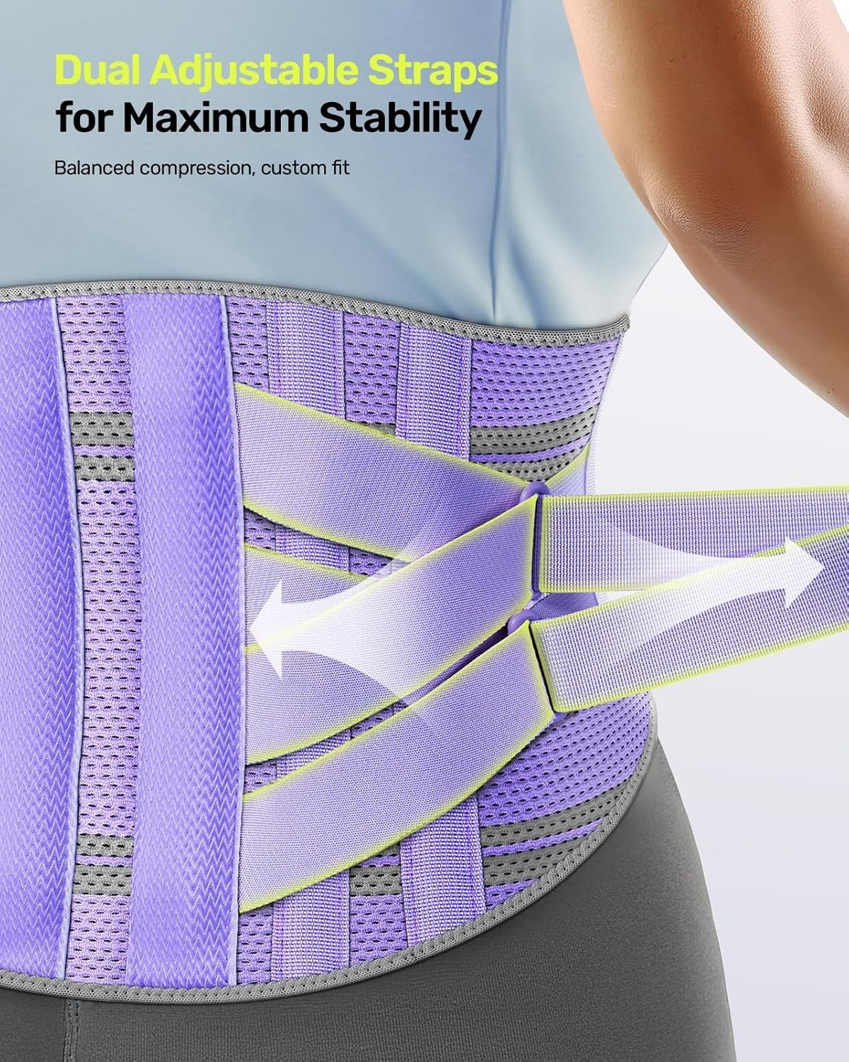 Back Brace Women Sciatica Support Pain Relief Lumbar Waist 27.6-33.5″ Purple