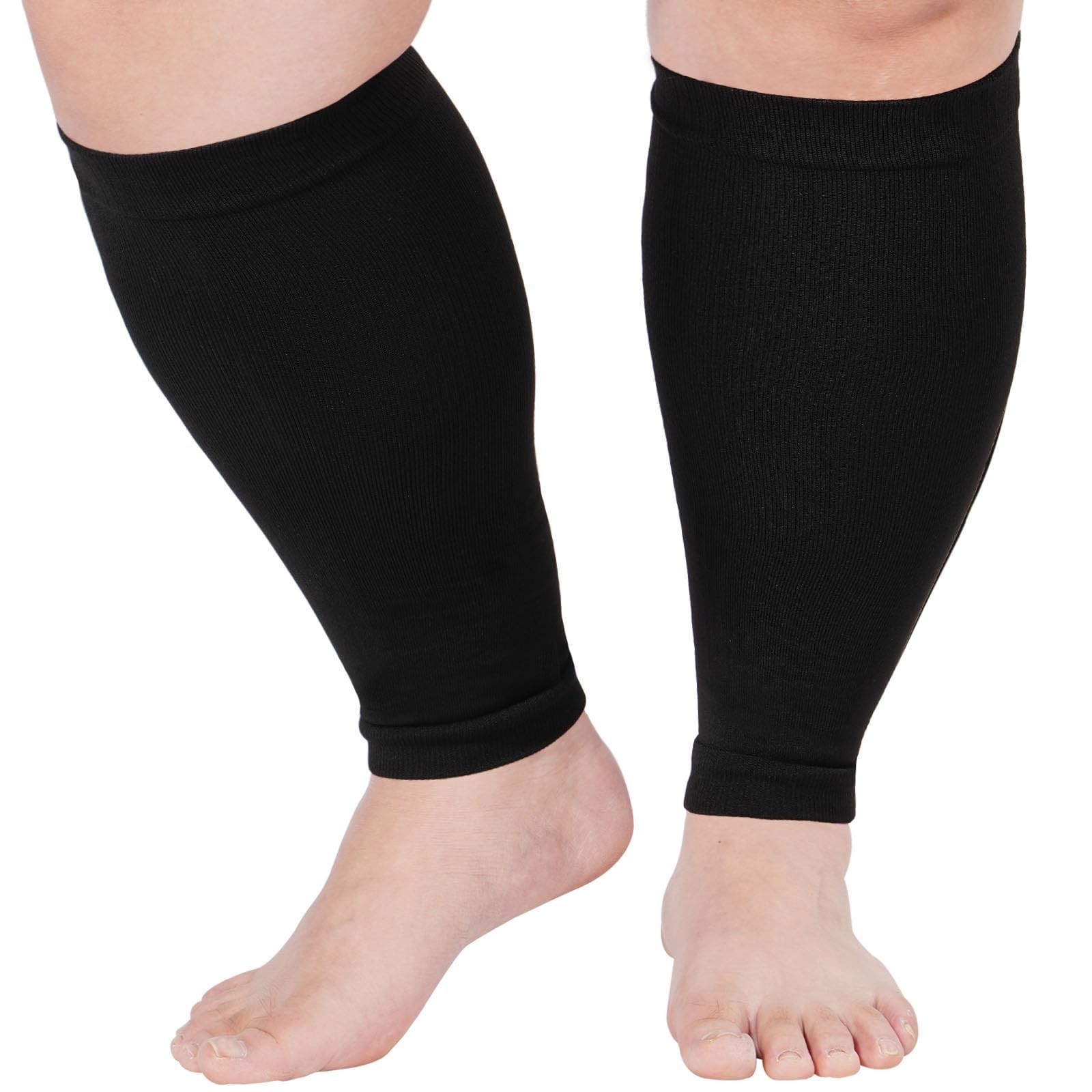 Plus Size Compression Leg Sleeves for Women& Men 1520mmHg Wide Calf Knee High…