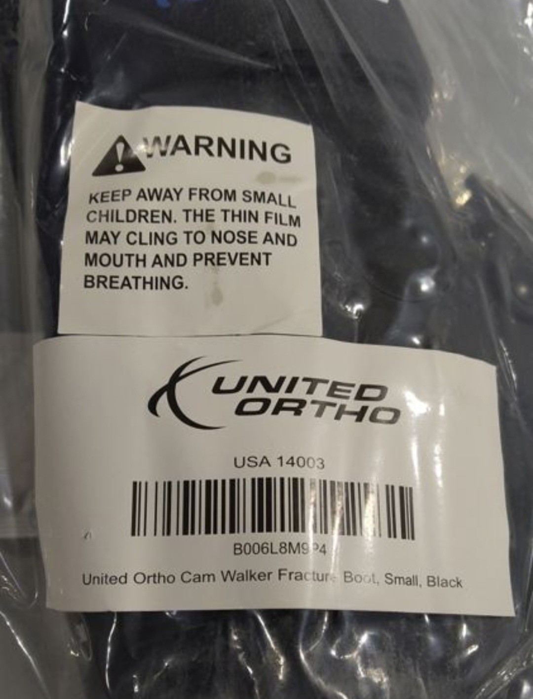 United Ortho Short Air Cam Walker Fracture Boot Small Black USA 14113
