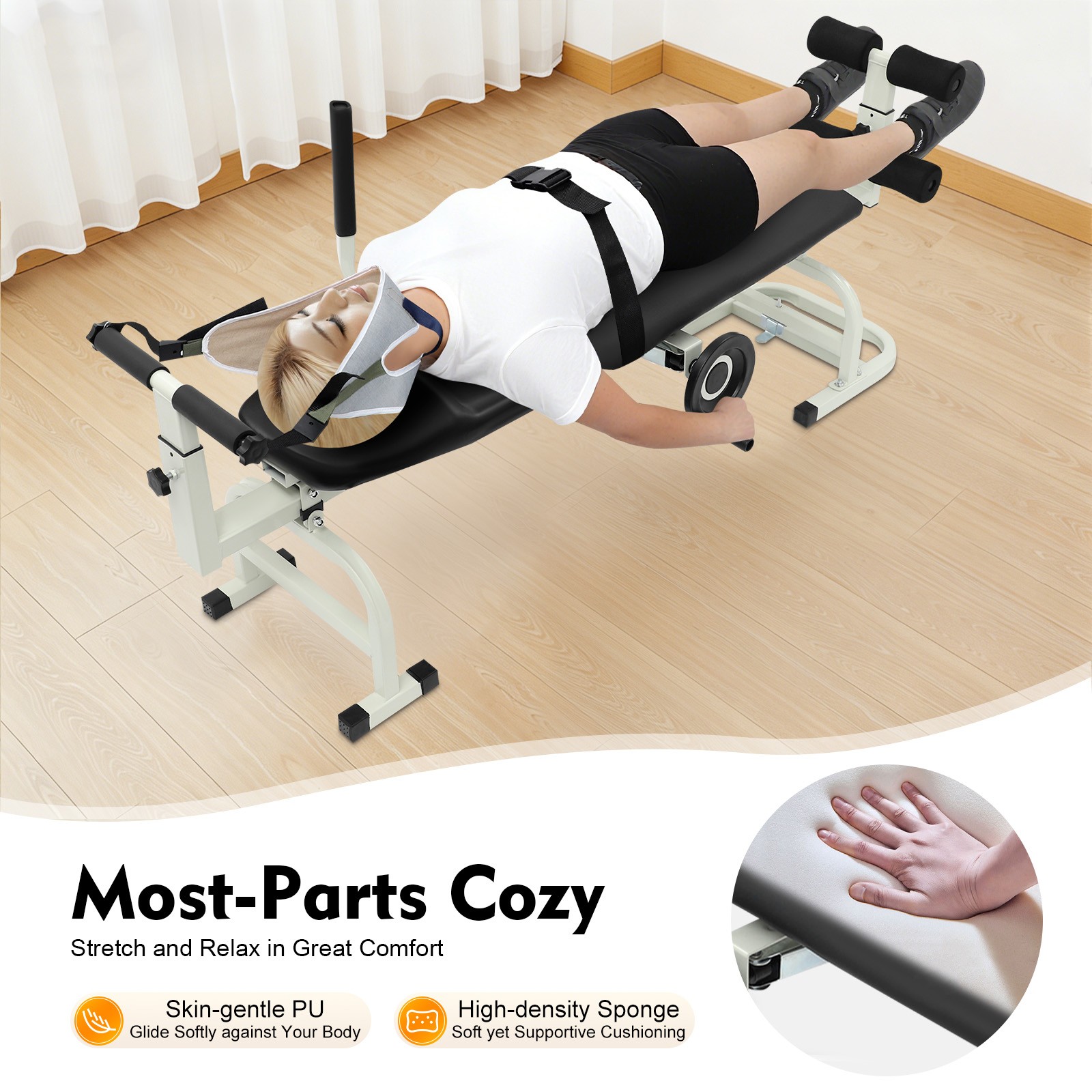 Cervical Stretcher Massage Bed, Full Body Traction Device 330lbs Capacity