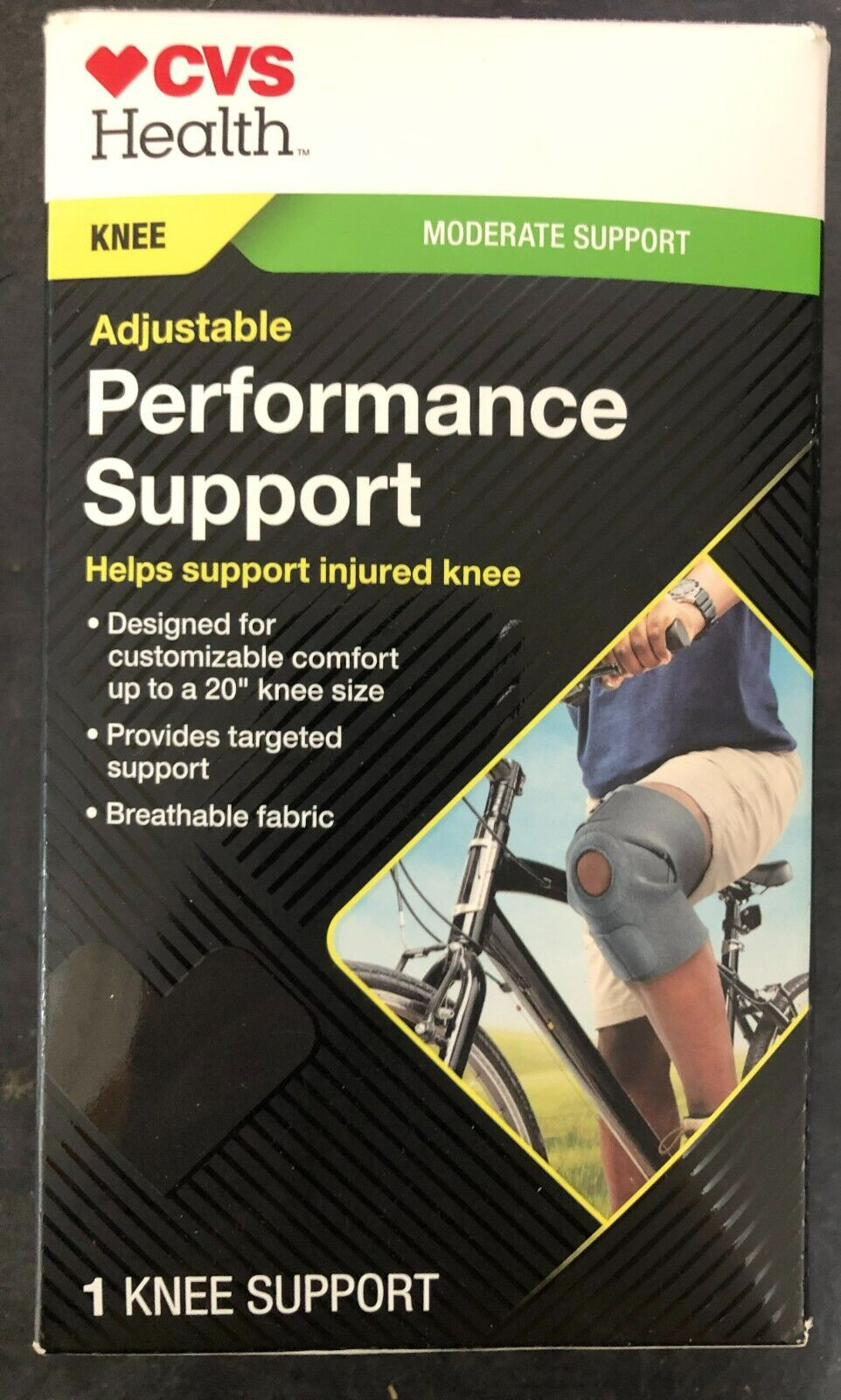 CVS Adjustable Performance Support Knee Sleeve Brace Moderate Support OSFM