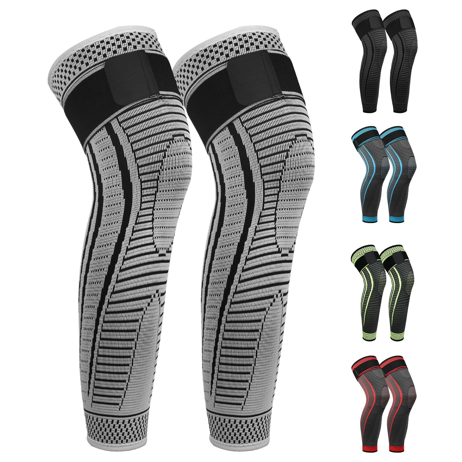 2 Pack Full Leg Compression Sleeves Long Knee Support Support Men Women