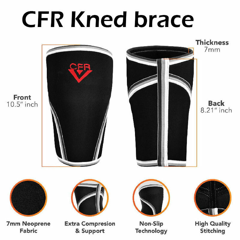 Knee Sleeves Support Compression Weightlifting 7mm Neoprene Squats Women Men CFR