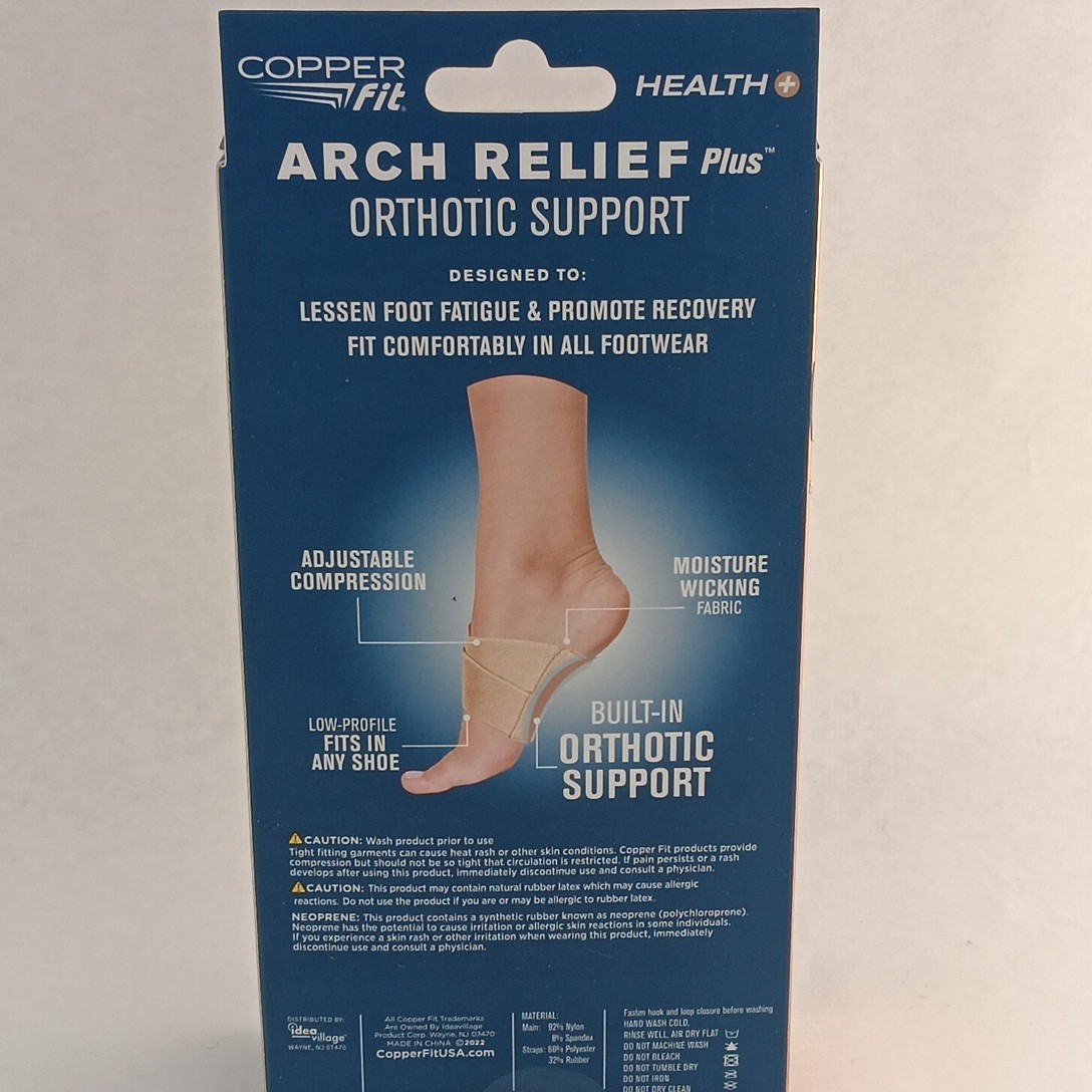 Copper Fit Health + Arch Relief Plus Orthotic Support. Adjustable Compression