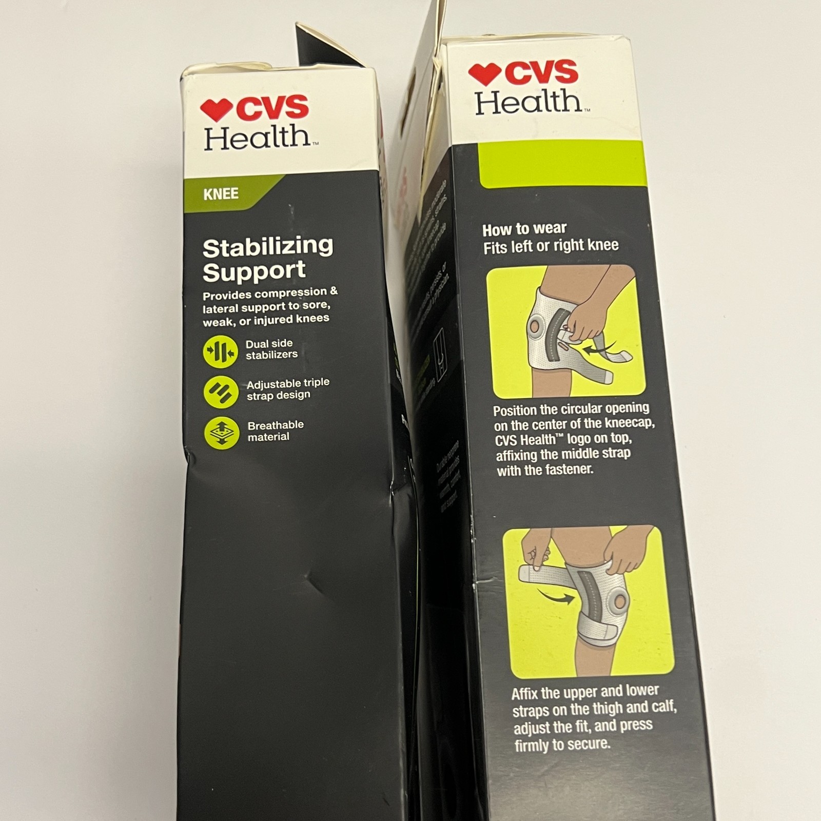 2 CVS Adjustable Stabilizing Knee Support One Size Fits Most NEW