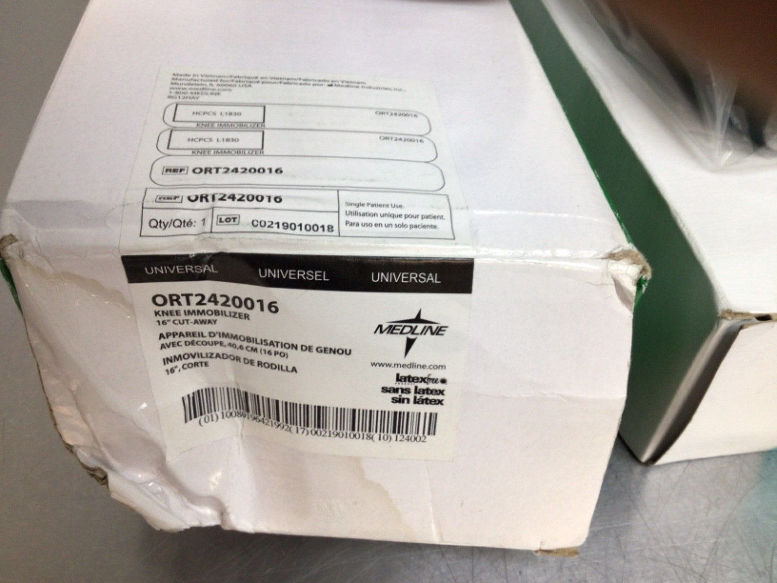 Knee Immobilizer Universal 16″ ORT 2420016 Brand New Sealed ( lot of 2)