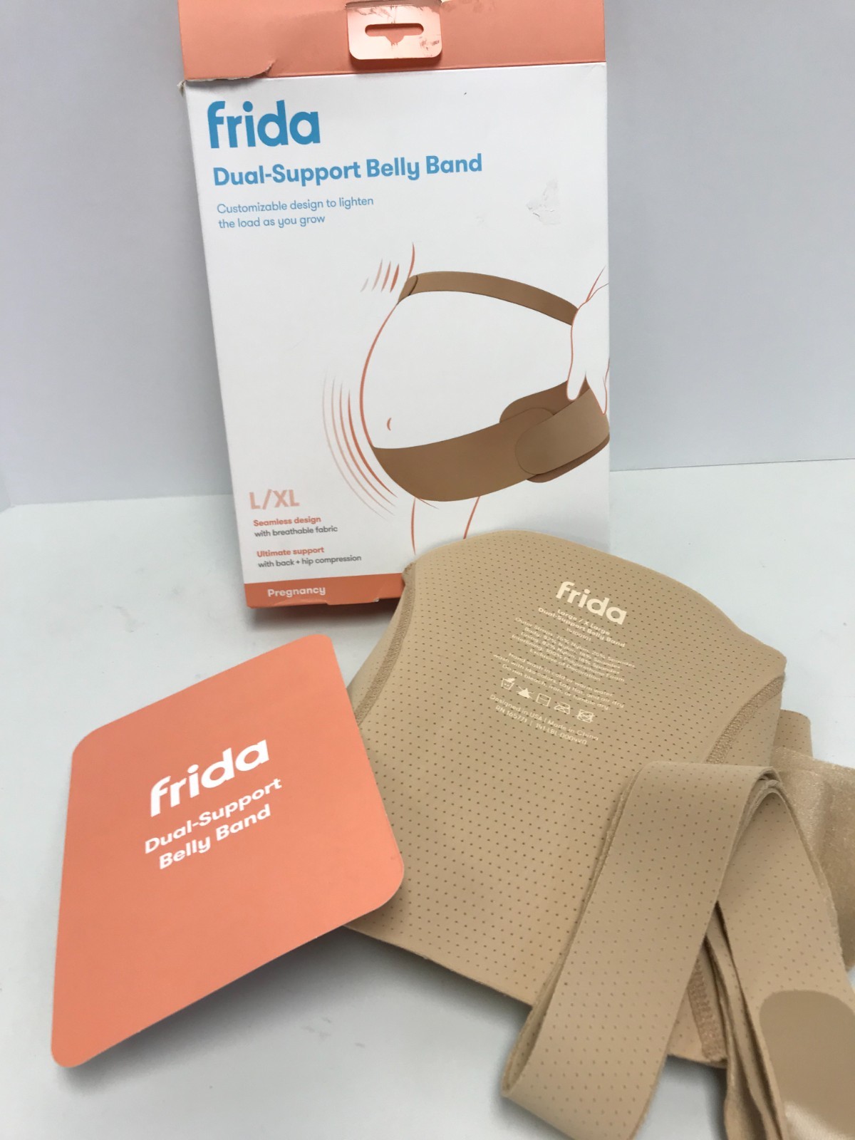 frida Dual-Support Belly Band, L/XL, Compression & Support, Adjustable, Clay 22