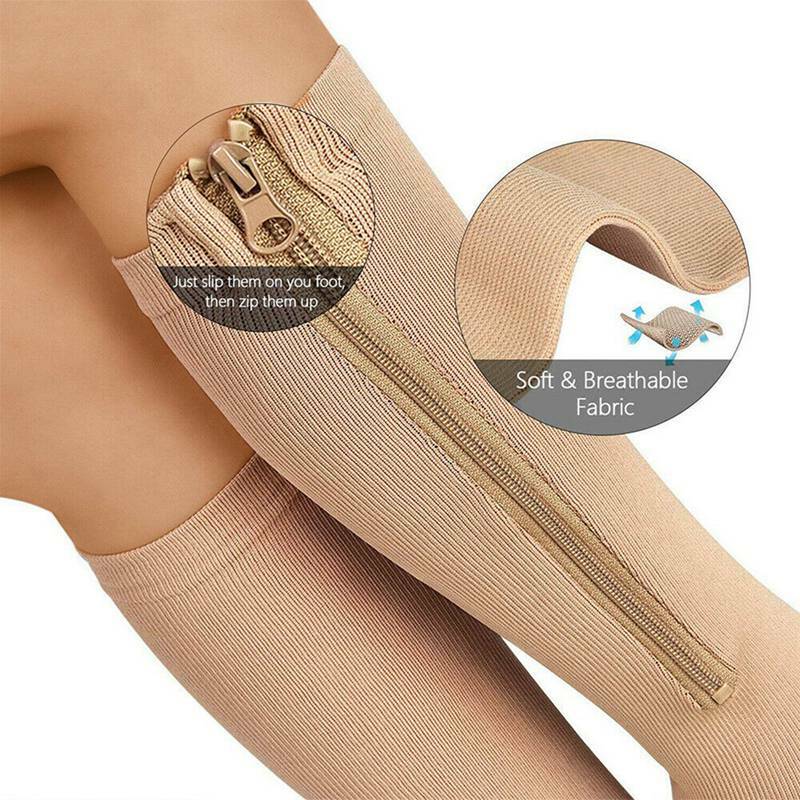 Men Zipper Socks Compression Prevention Varicose Vein Support Socks Fat Burning