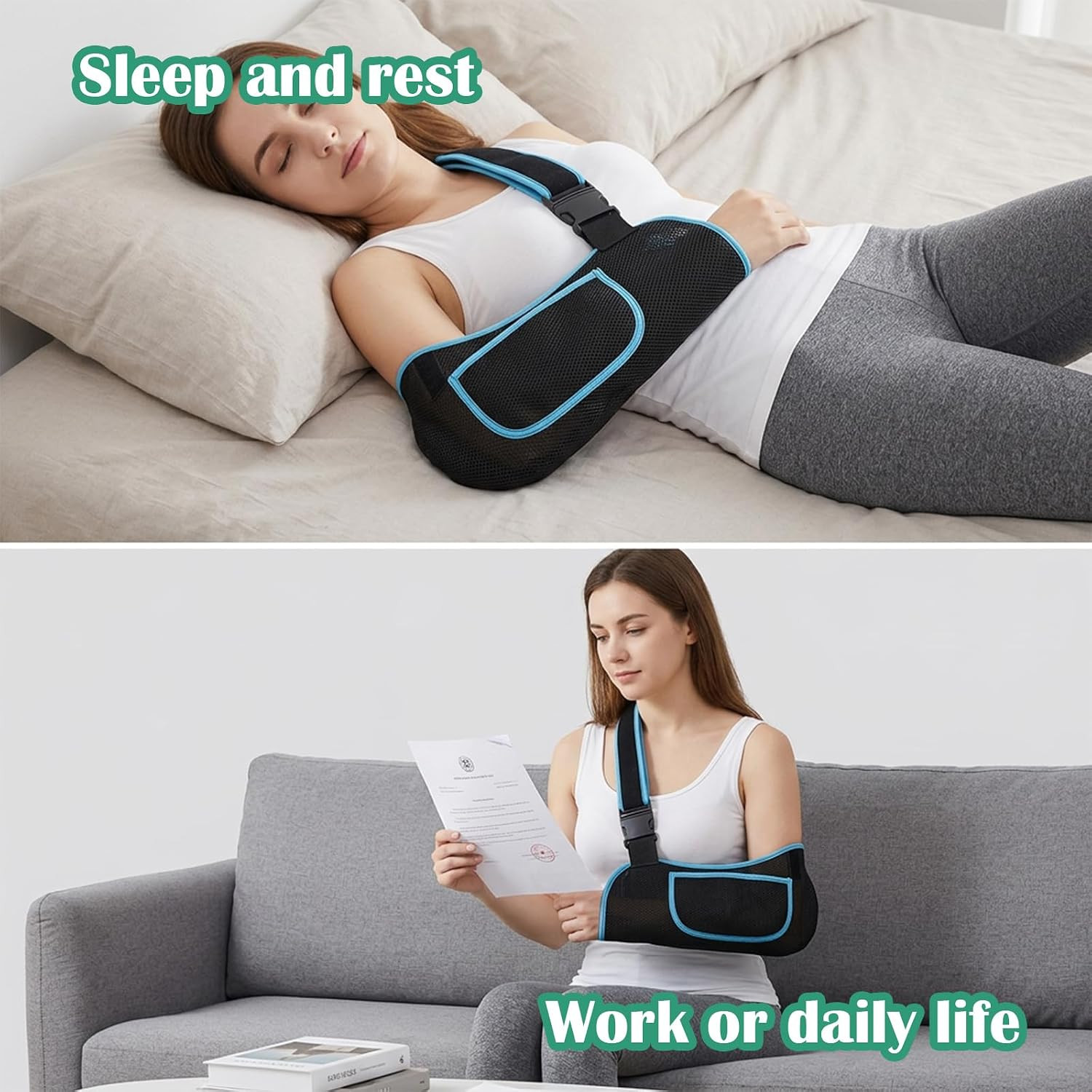 Arm Sling Shoulder Immobilizer, Adjustable Rotator Cuff Support Brace, Should…