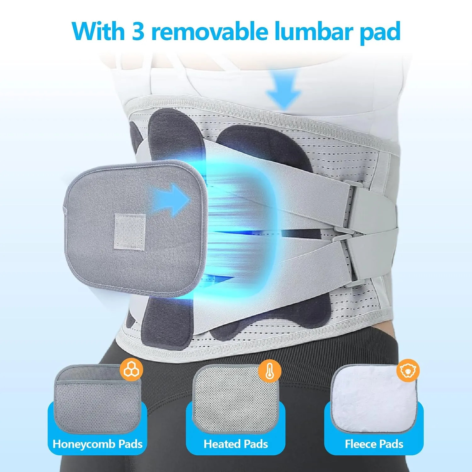 Lower Back Brace Support Belt with 5 Stays Breathable Mesh for Pain Relief Si…