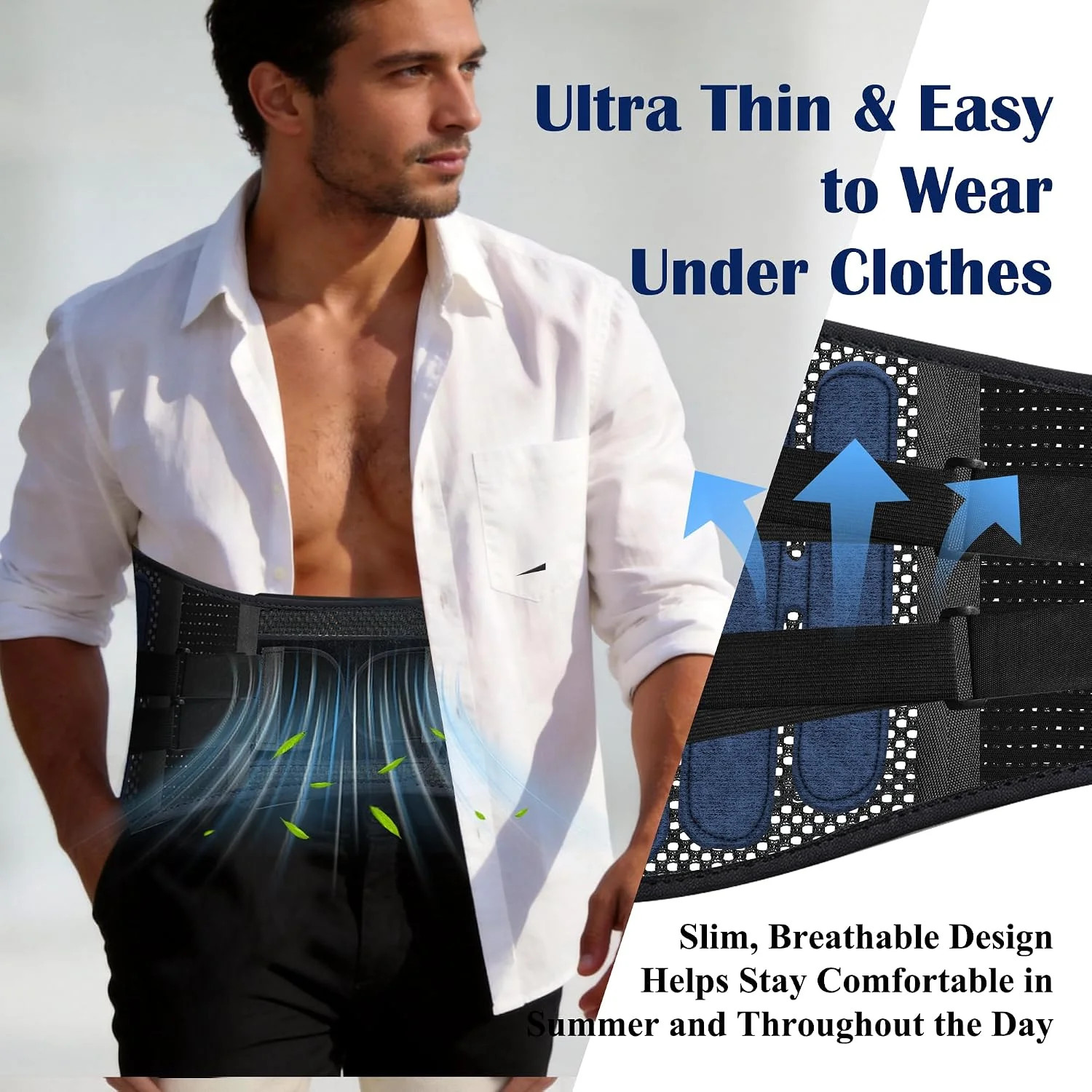 Back Brace for Men and Women Lower Back Support Belt for Work | Breathable mesh