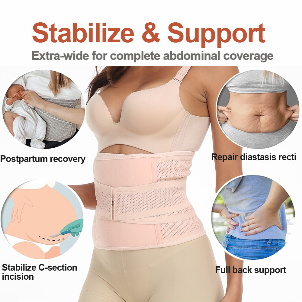 Postpartum Belly Wrap Abdominal Binder Post Surgery Wrap Recovery Support Belt