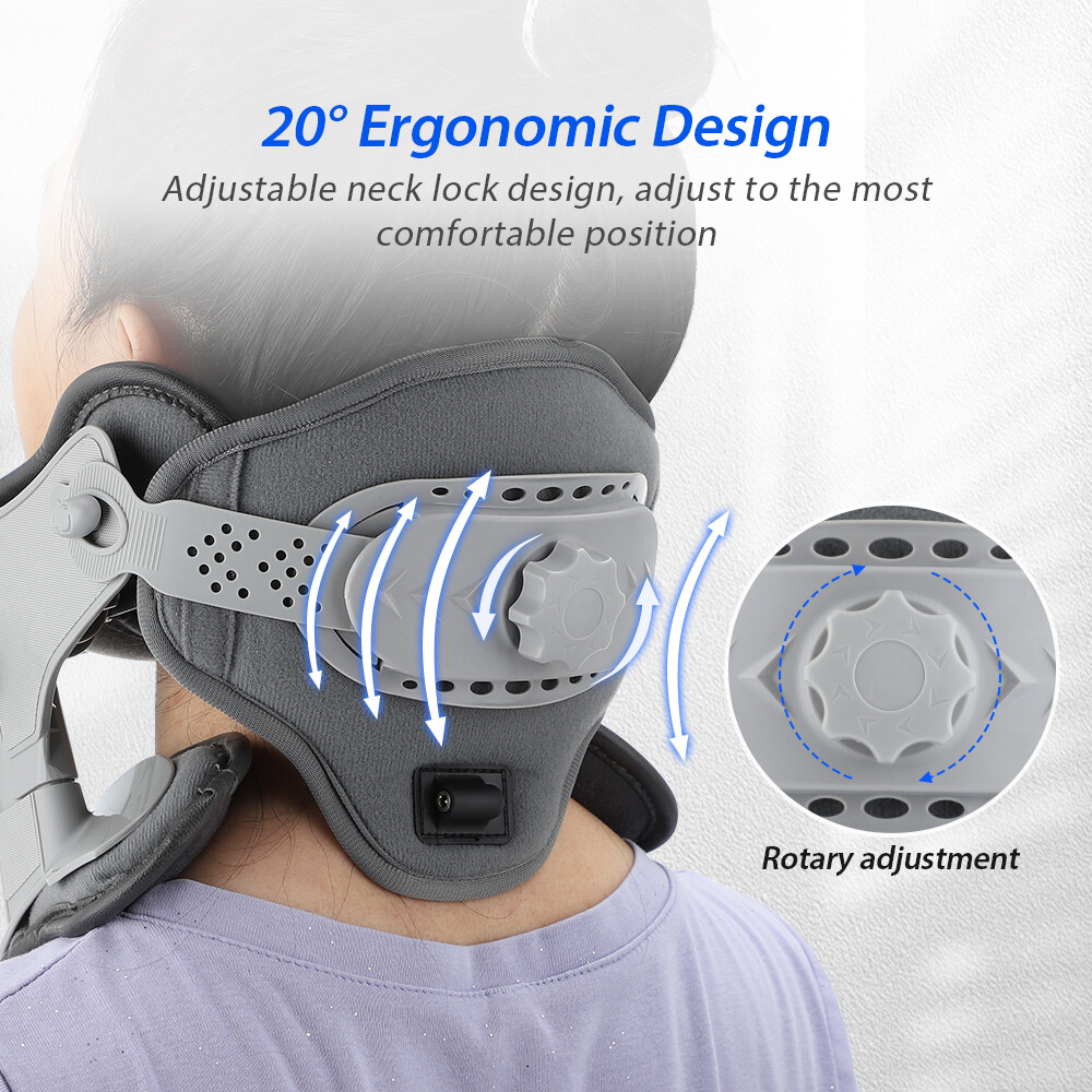 Cervical Neck Traction Device Heating Brace Support PainRelief Stretcher Therapy