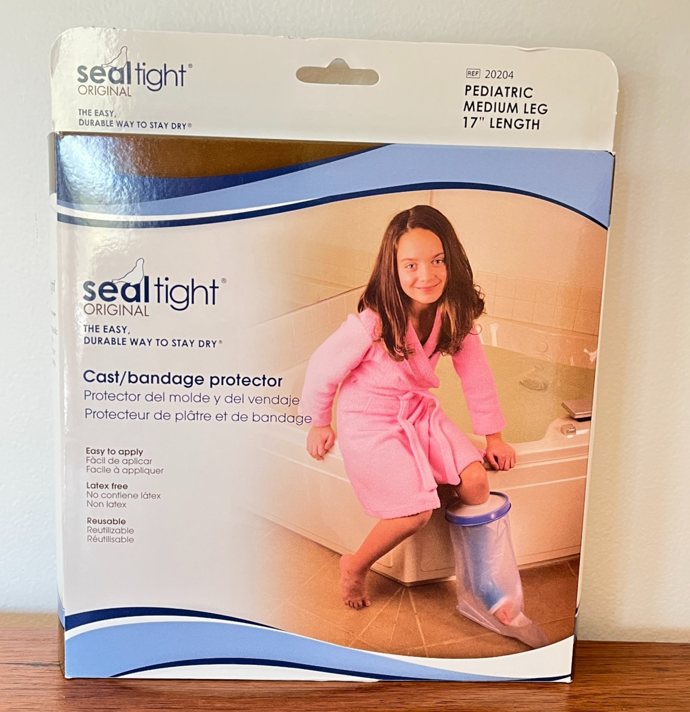 Waterproof Leg Cast Cover Shower Bath Reusable Pediatric Medium 17″ Child NEW