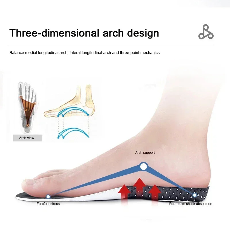 Shoes Insoles for Feet Arch Support Plantar Fasciitis Orthopedic Insole Men Sili