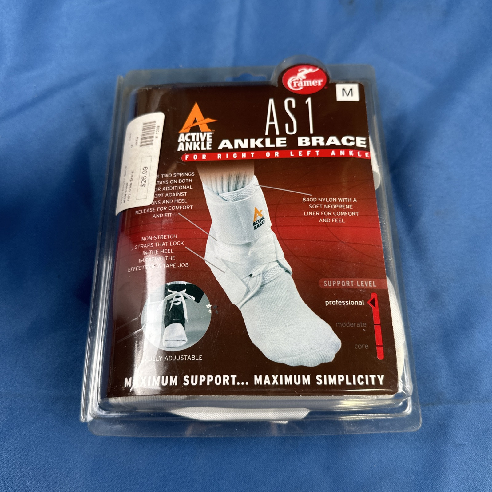 NOS Cramer AS1 Active Ankle Brace Sz Medium Left Or Right