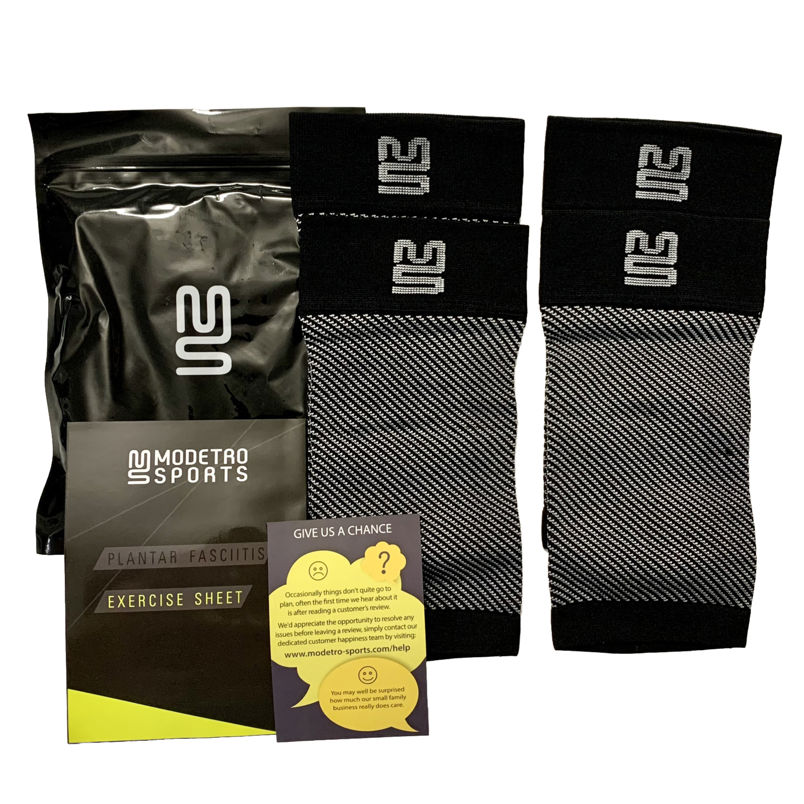 Modetro Sports Ankle Brace Compression Foot Sleeves for Men & Women 2 Pairs NEW!
