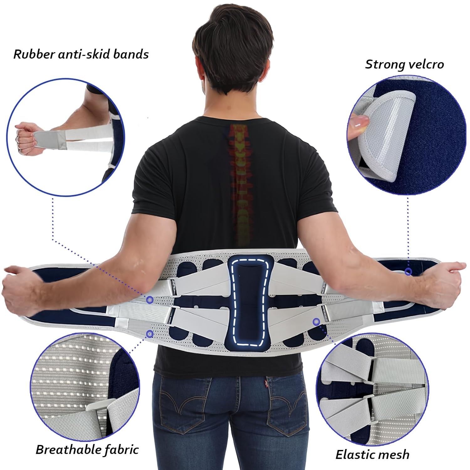 Back Brace for Lower Back Pain Relief from Herniated Disc, Sciatica & Scoliosis,