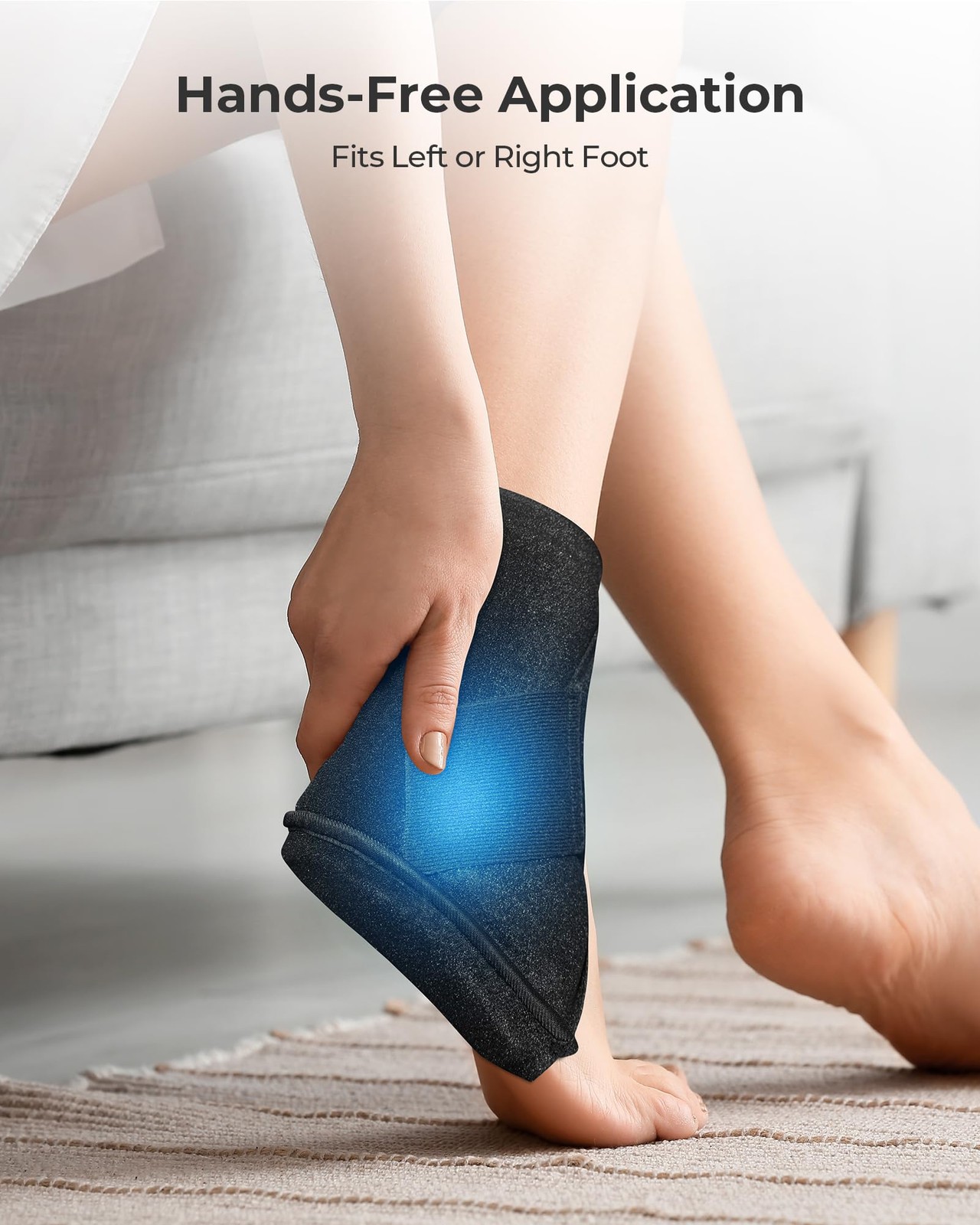 Koonie Ankle Ice Pack Wrap for Swelling, Plantar Fasciitis, Planters Black