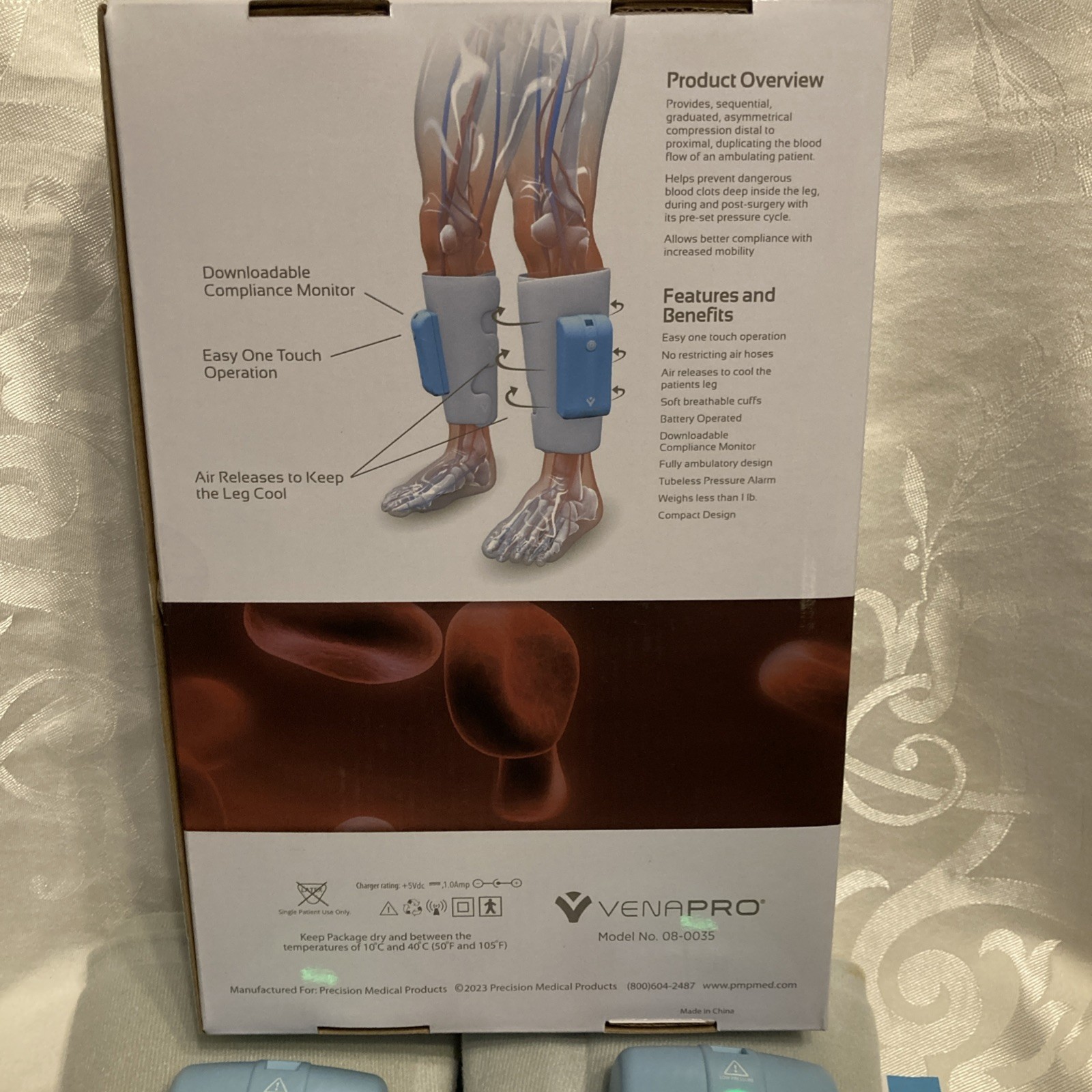 Venapro Air Release Leg Compression Devices Sleeves Easy One Touch Post Surgery