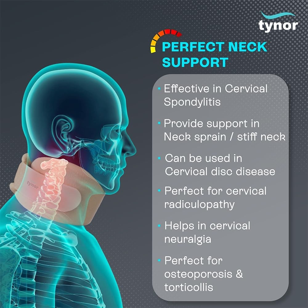TYNOR Cervical Collar Soft Relief In Cervical Spondylitis Neck Sprain Stiff Neck