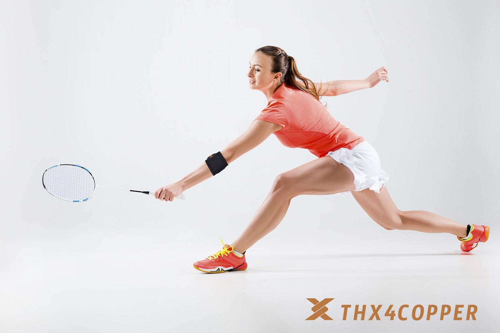 THX4COPPER Infused Adjustable Compression Tennis Medium (Pack of 1), Black
