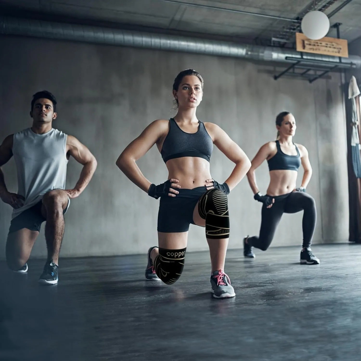 Copper Knee Compression Sleeve Brace with Strap Men Women Adjustable