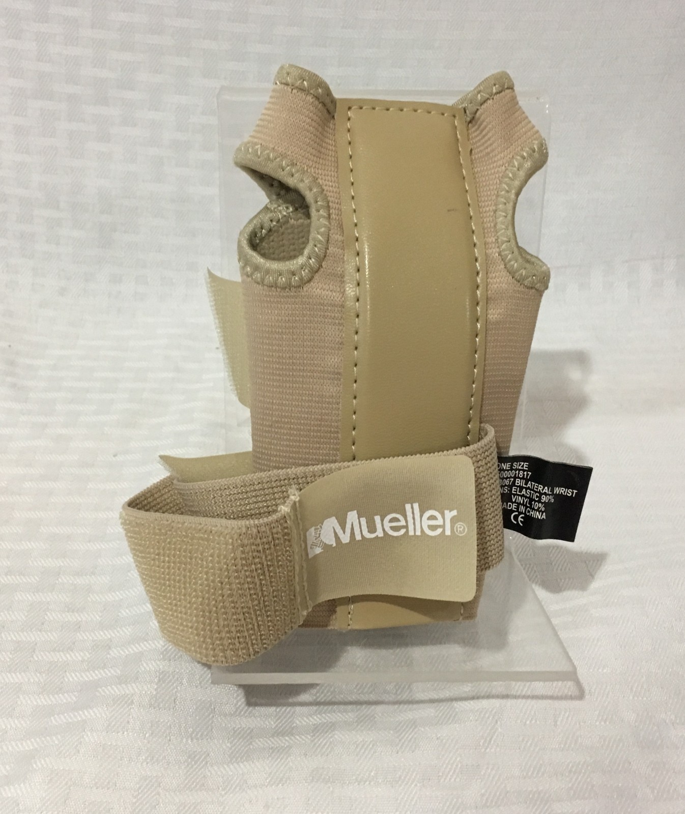 MUELLER ADJUSTABLE WRIST BRACE / SPLINT / TAN / ONE SIZE / LEFT OR RIGHT