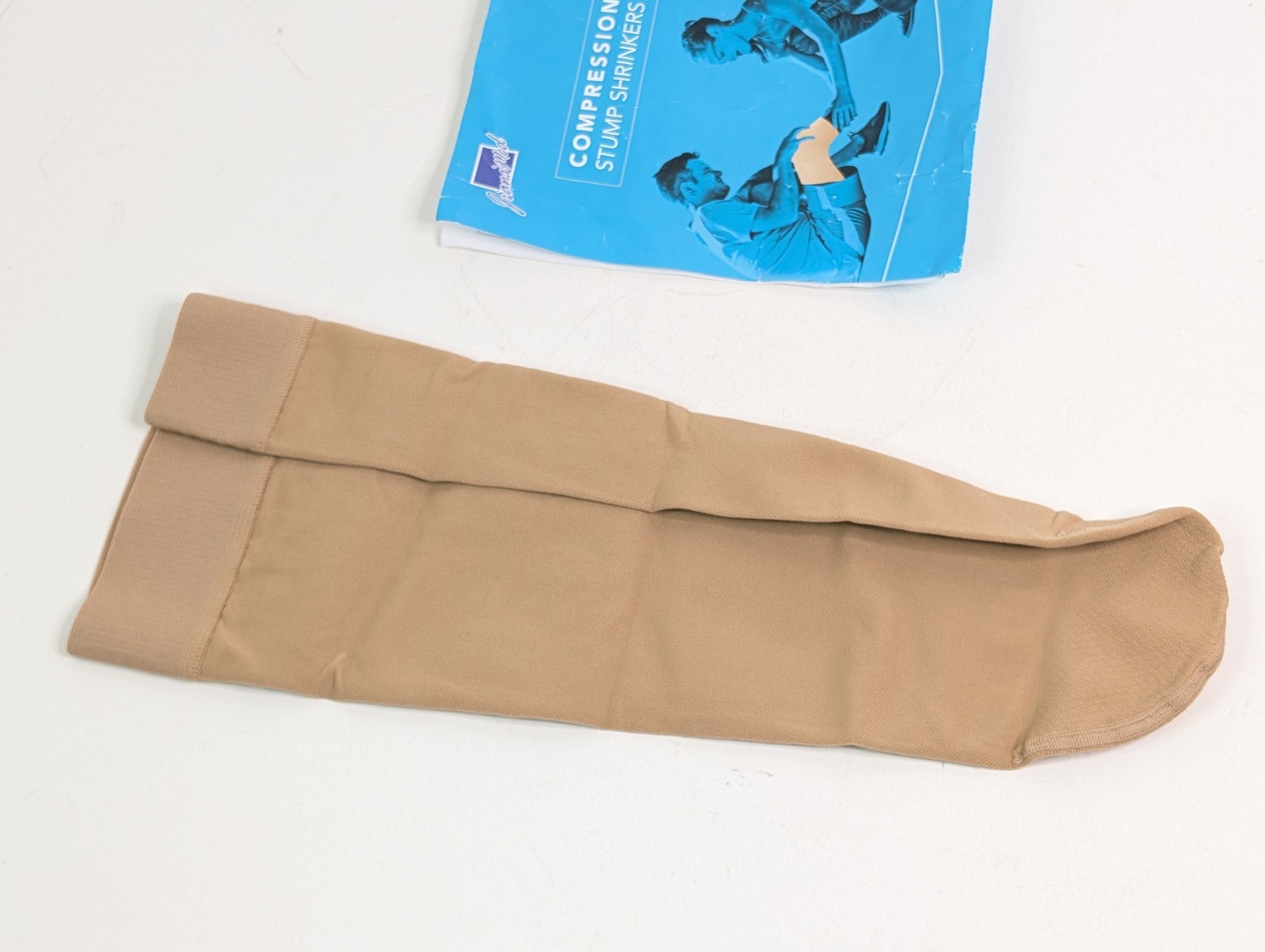 JianiMed Below Knee Stump Shrinker Sock XL 20-30 mmHg 15″ Beige New