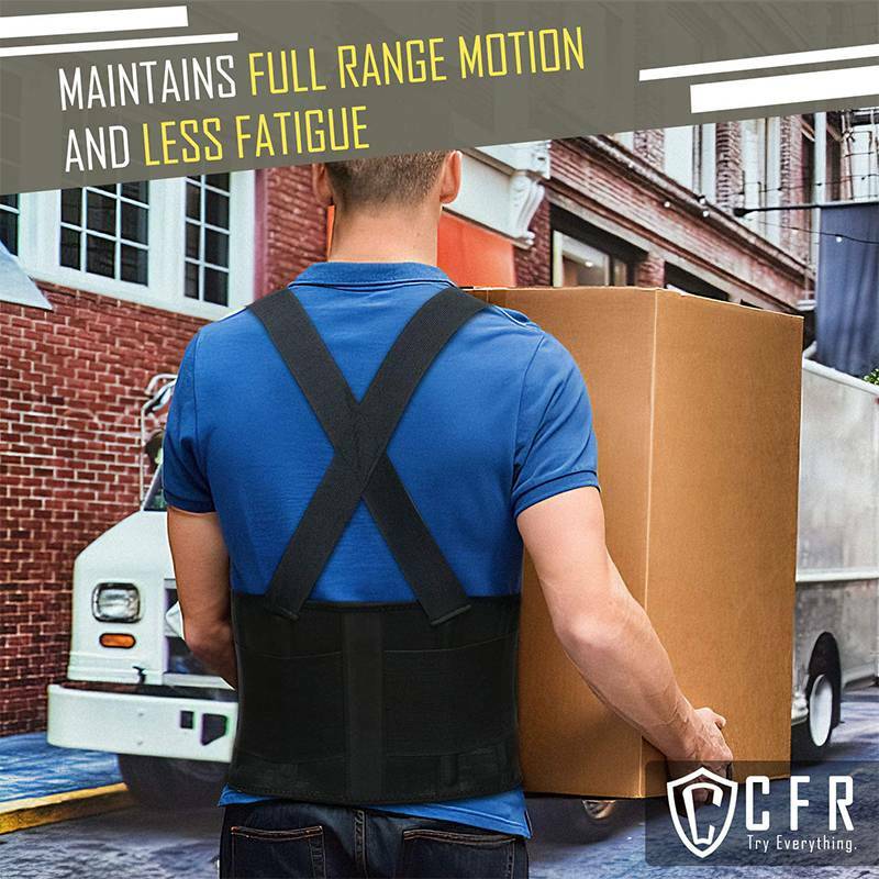 Heavy Duty Lift Lumbar Lower Back Waist Support Belt Brace Suspenders