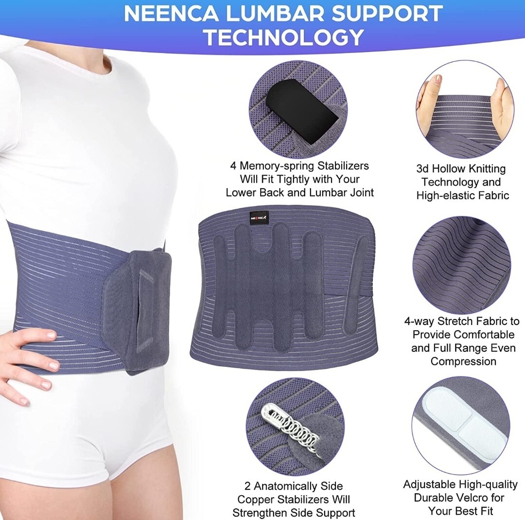 Back Support Brace Pain Relief adjust magnetic lumbar air mesh waist New