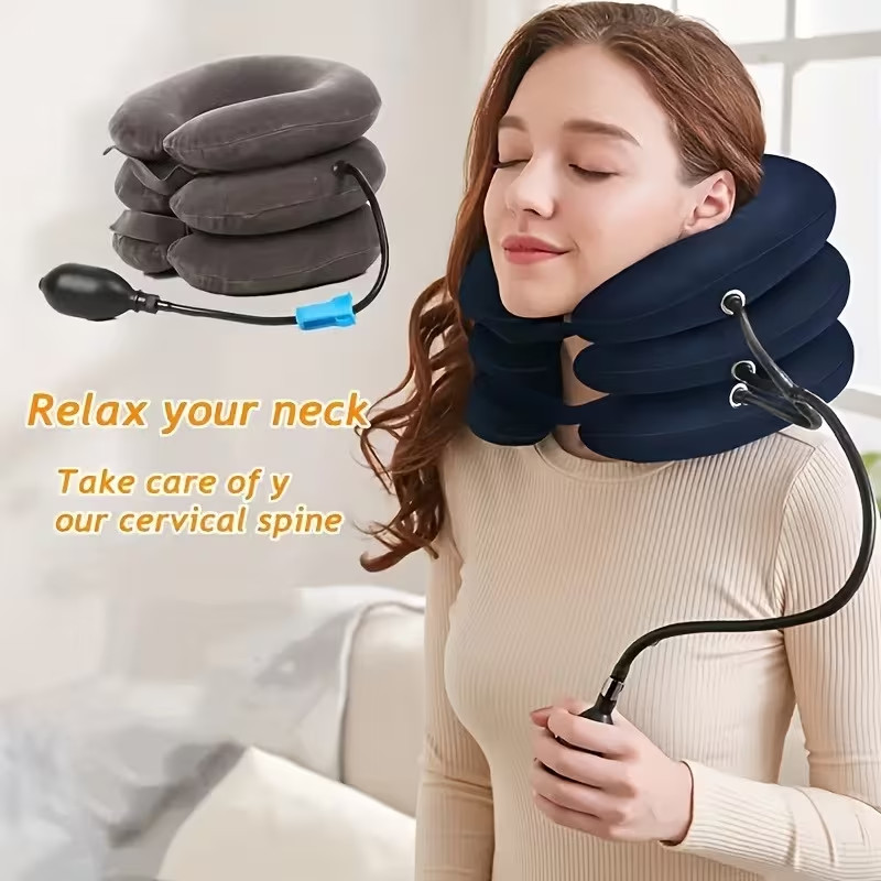 Cervical Neck Traction Device Inflatable Neck Stretcher, Easy to Use. New.