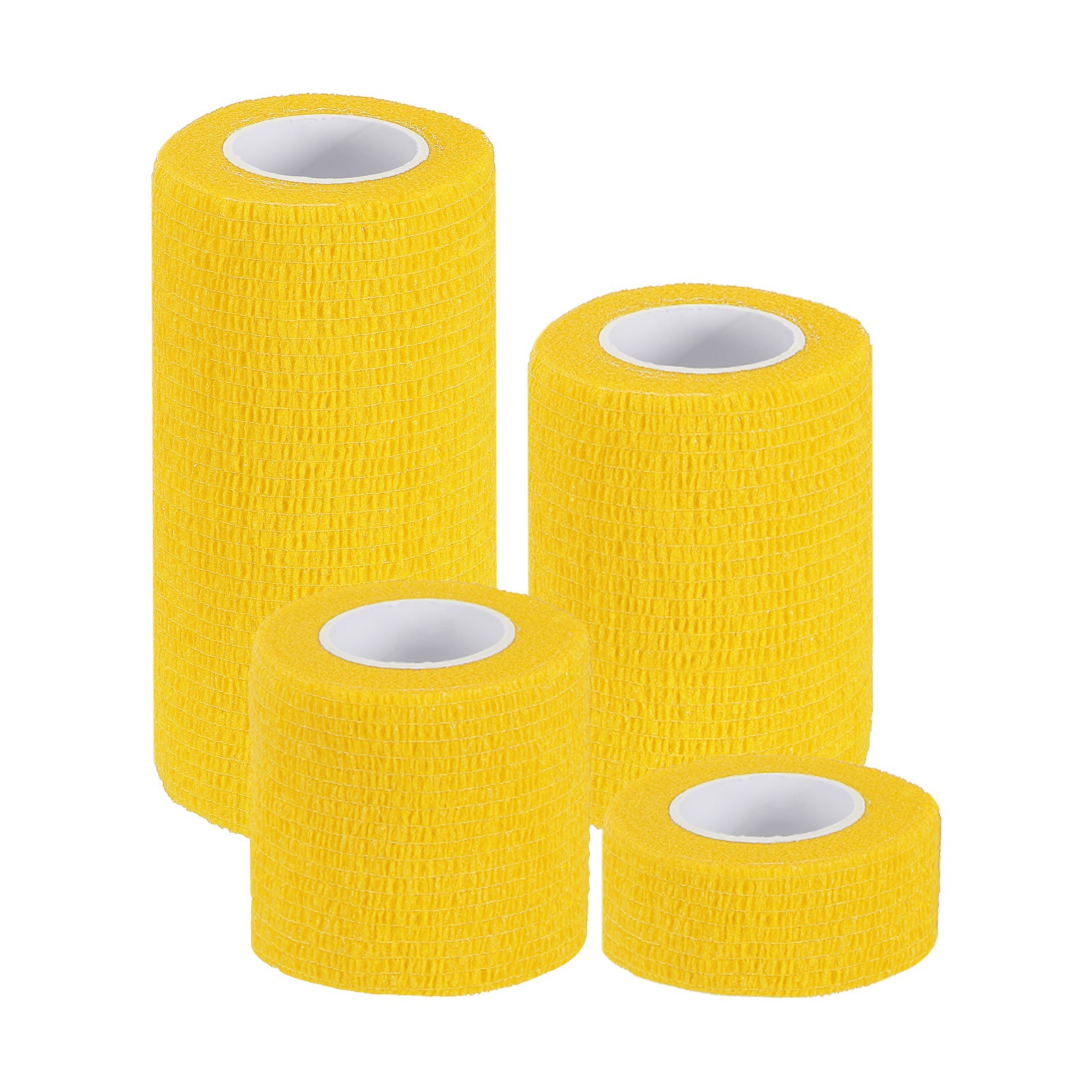 1″/2″/3″/4″ 4 Pcs 5 Yard Self Adhesive Bandage Wrap Self Tape Yellow