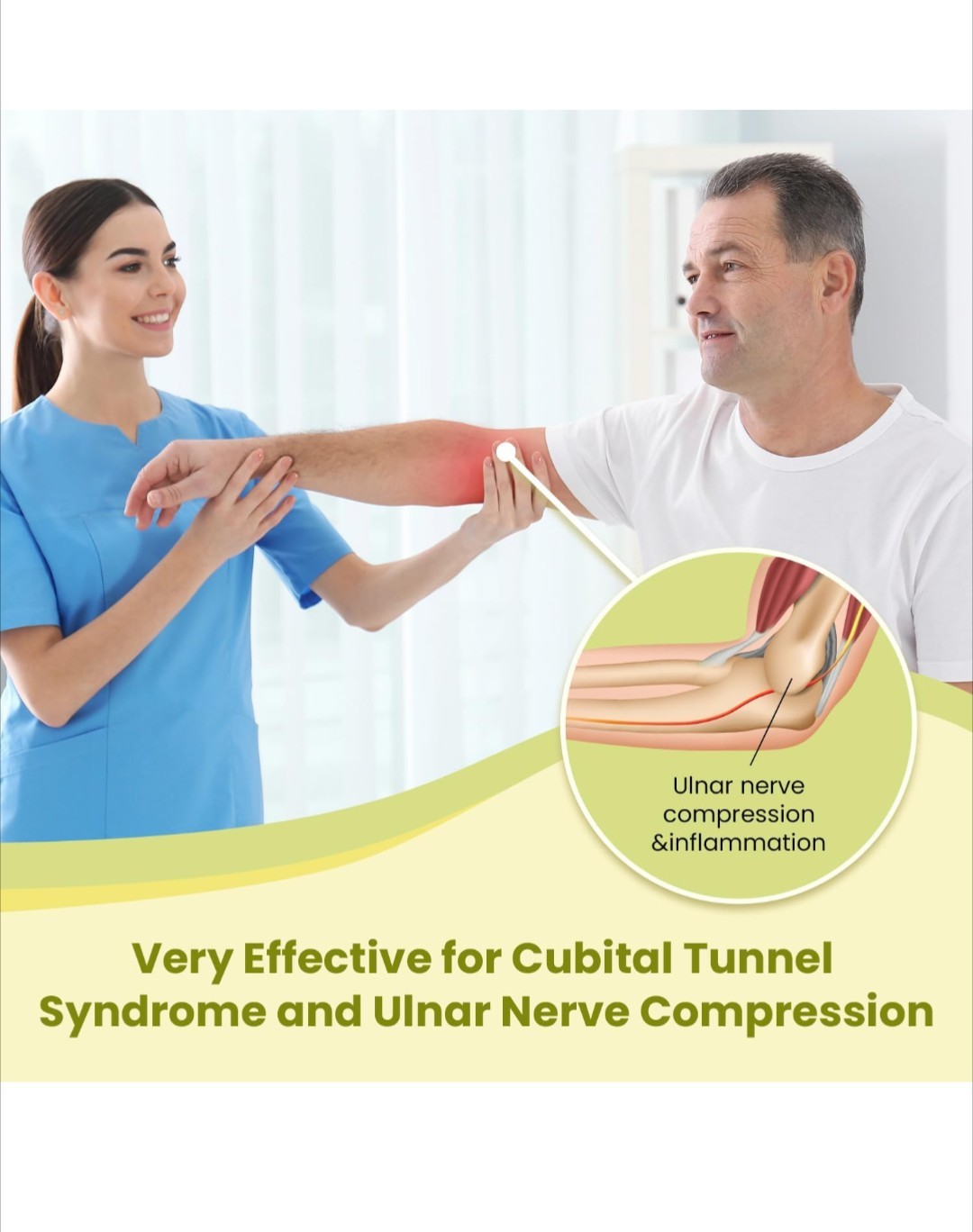 Sylong Cubital Tunnel Syndrome Elbow Brace Splint for Ulnar Nerve. Medium