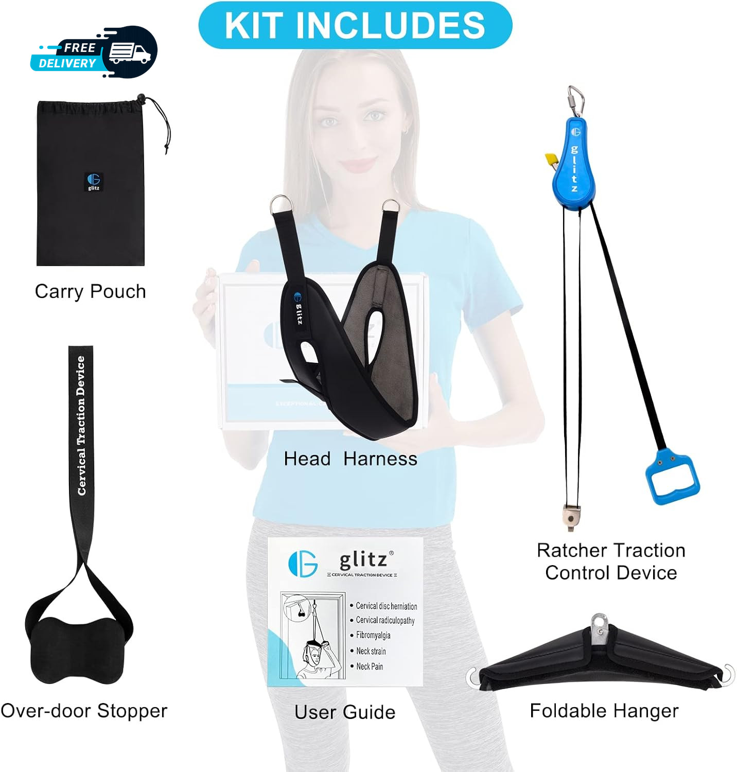 Cervical Neck Traction Device for Home Use Portable Neck Stretcher Hammock