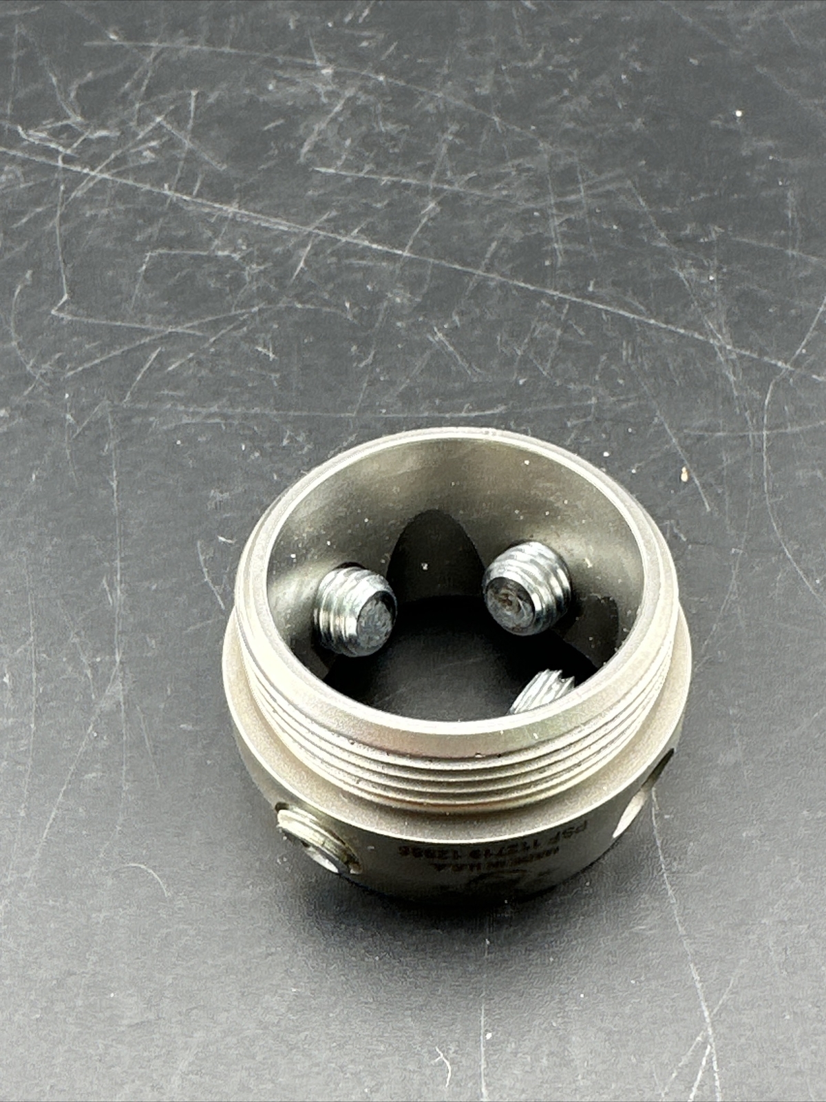 Bulldog threaded receiver female prosthetic leg adapter component part.