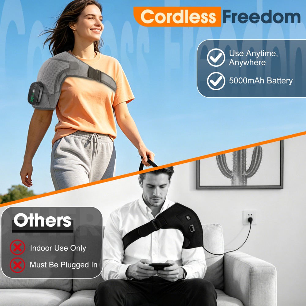 1-4x Heating Shoulder Wrap Vibration Massager Electric Heated Shoulder Support