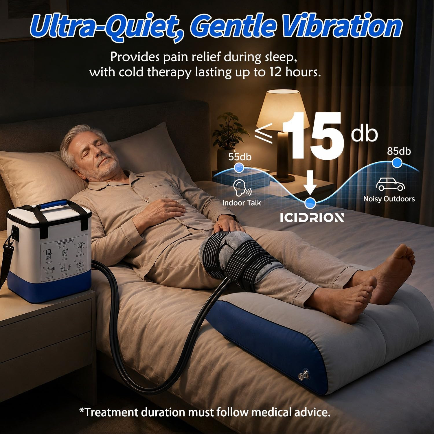 Ice Therapy Machine for Knee after Surgery with Inflatable Leg Raise Pillow & La