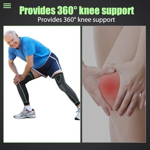 6 Pcs Full Leg Compression Sleeves & Knee Braces for Joint Pain Relief, Varicose