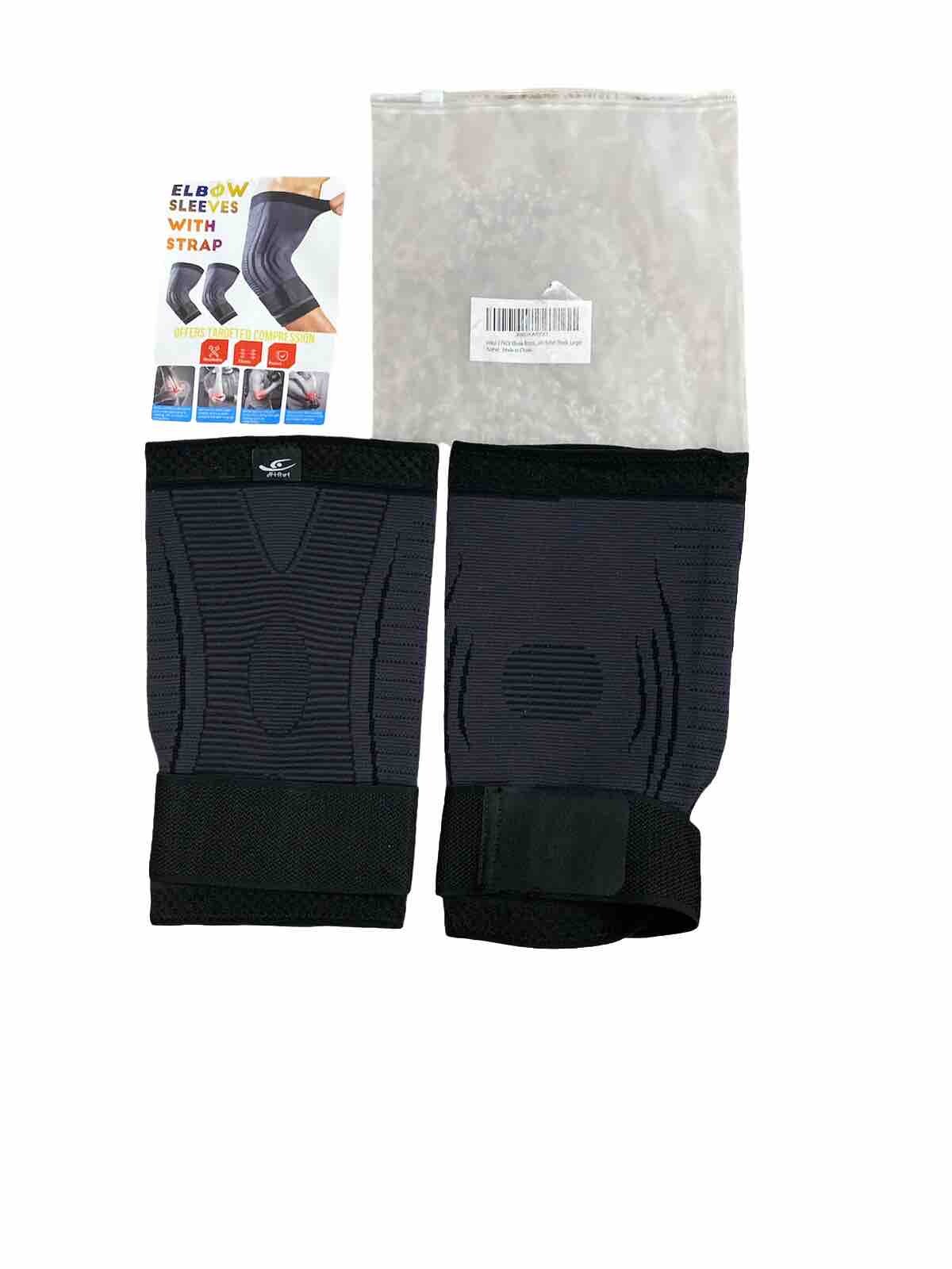 Elbow Brace Elbow Compression Sleeves HiRui 2 Pk Unisex Adjustable Strap L-XL