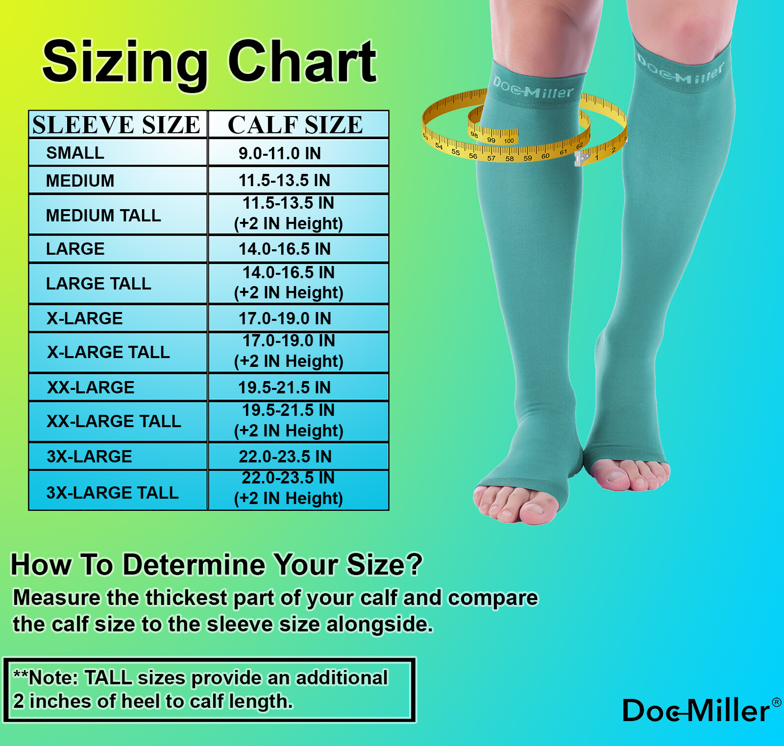 Doc Miller Compression Stocking Open Toe Sock 2030mmHg Sleeves For Varicose Pain
