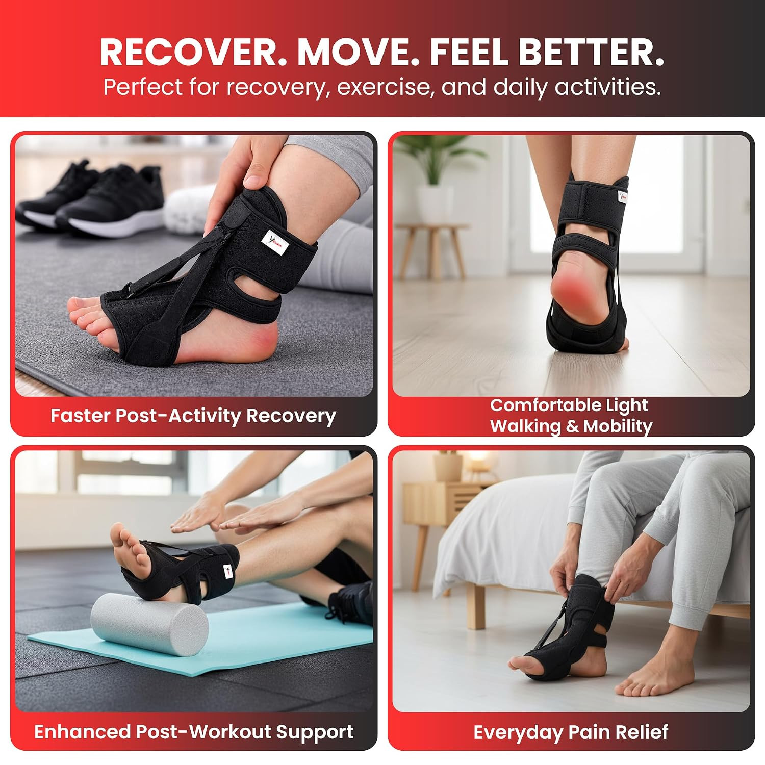 Plantar Fasciitis Night Splint, Plantar Fasciitis Brace and Support | Upgraded D