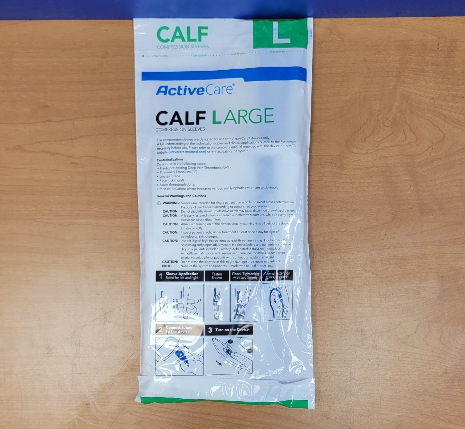 NEW BOX OF 5 ACTIVECARE CALF COMPRESSION SLEEVES LARGE A201C220S10 (SIZE: L)